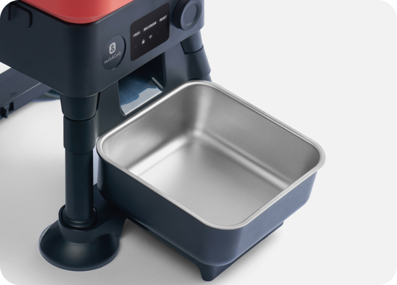 Our premium 304 stainless steel bowl isscratch-resistant, odor-free, and easy to clean.